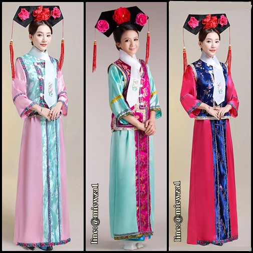 พร้อมส่ง ชุดจีนหญิงโบราณ+ที่ประดับศีรษะดอกไม้ ชุดฮั่นฝู ชุดฮองเฮา ชุดจีน cp11.2/cp11.1/cp84/cp84.6/c