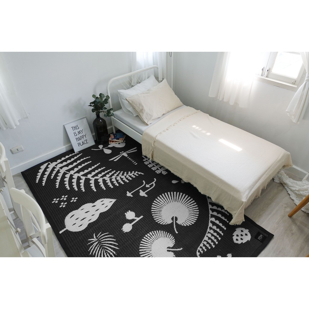 PDM เสื่ออเนกประสงค์ ลาย Hortus (Black-White) Size M 150x240 cm.