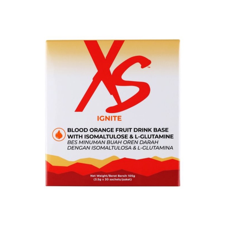 XS Ignite Blood Orange Fruit Drink Base with Isomaltulose and L-Glutamine จำนวน 30 ซอง