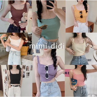 mimi&amp;didi"พร้อมส่ง"(9536)เสื้อสายเดี่ยวไหมพรมทรงกล้าม งามน่ารักมากกกกก