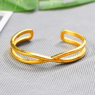 สร้อยข้อมือสแตนเลส กำไลแฟชั่น สไตล์เกาหลี - Mens Gold Cuff Bracelet