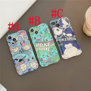 เคสซิลิโคน สำหรับ iPhone 14 Pro Max iPhone 13 Pro Max iPhone 12 Pro Max iPhone 11 Pro Max Cute Cartoon โปเกมอน Pokemon Squirtle &amp; Bulbasaur &amp; Snorlax สนอร์แลกซ์ Silicone Case