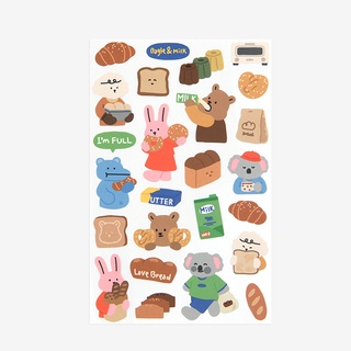 My Buddy Sticker - 32 Bread สติ๊กเกอร์สัตว์น้อยแสนน่ารัก จาก Dailylike ลิขสิทธิ์แท้