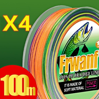 Frwanf สายเอ็นตกปลา แบบถัก 100 ม. 9 สี 4 เส้น