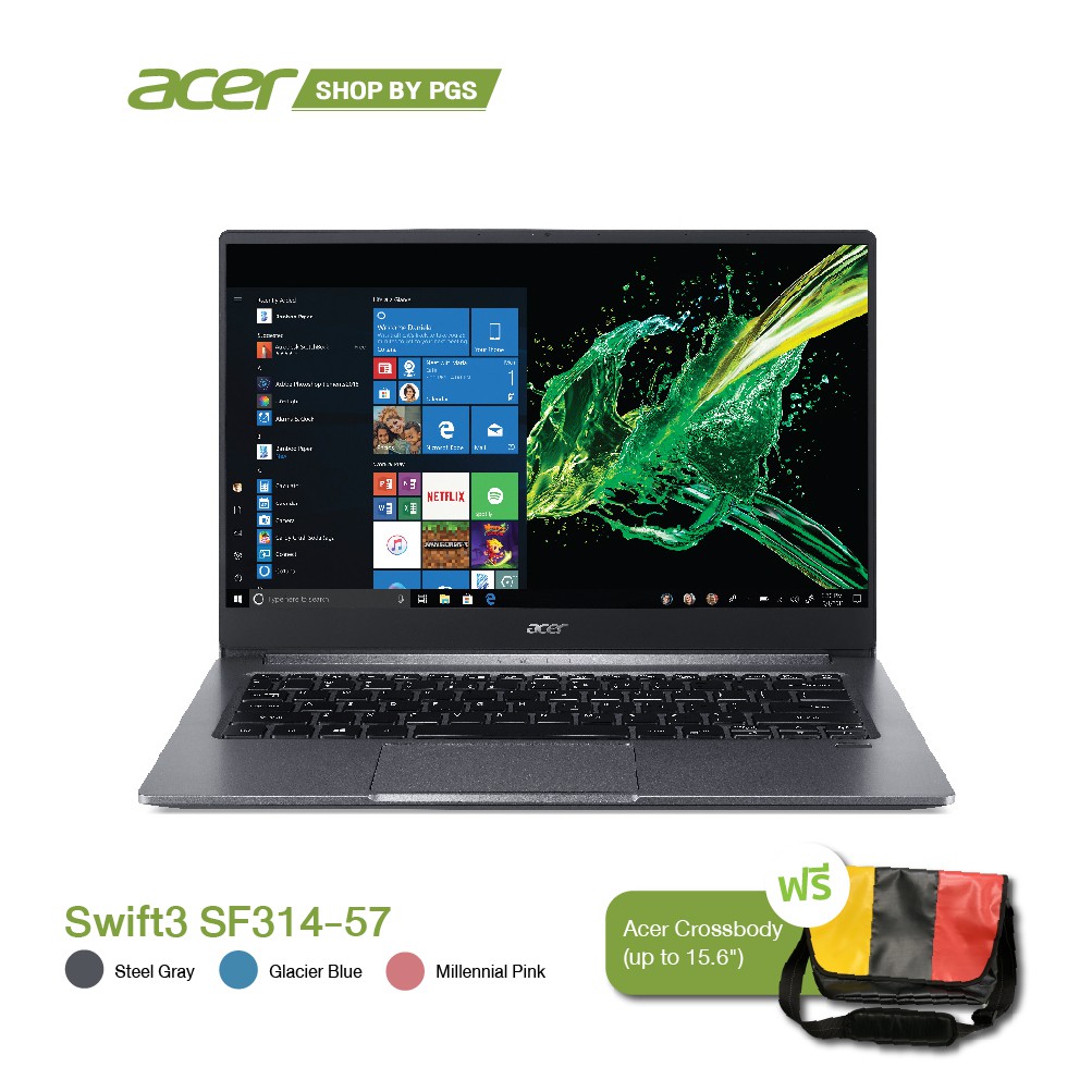 Acer Swift3 SF314-57 Notebook 14" i3-1005G1 RAM4GB SSD256GB UMA W10 ฟรี Acer Crossbody Bag