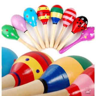 j0 p - mall maracas ของเล่นเครื่องดนตรีไม้เขย่าสําหรับเด็ก