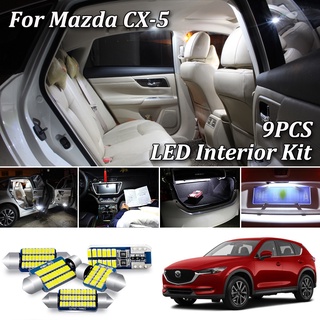 ชุดไฟแคนบัส led สีขาว 9 ชิ้น สําหรับ 2013 2014 2015 2016 2017 2018 2019 2020 Mazda CX-5 CX5