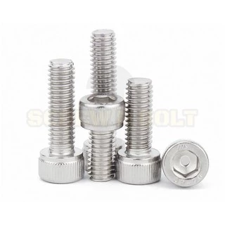 น็อต สกรู หัวจม สแตนเลส 304 เกลียวมิล ตลอด หยาบ M2 / Hex Socket Head Cap Machine Screw SUS304 M2