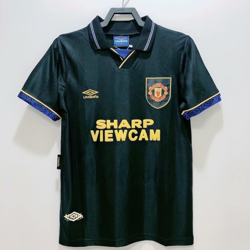 เสื้อกีฬาแขนสั้น ลายทีมชาติฟุตบอล Manchester United 1993/94 ชุดเยือน คุณภาพสูง AAA