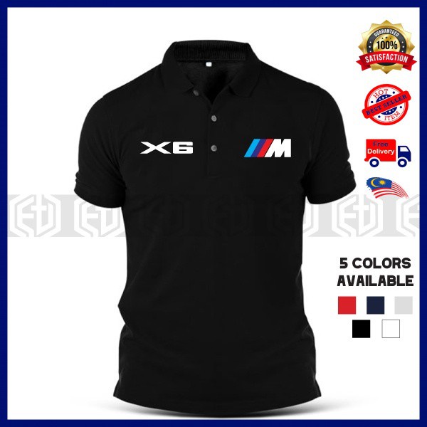 Baju Sulam BMW M Sport X6 X 6 ผ้าฝ้ายเสื้อโปโลเสื้อยืดเสื้อ Unisex Racing Kolar Motorsport Casual Pa