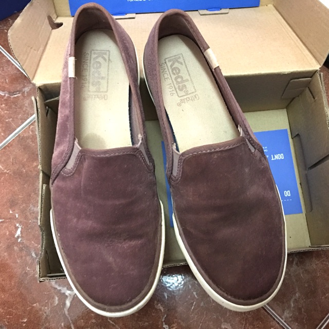 🔥ลดพิเศษ🔥❣️Sale❣️รองเท้า sneaker Keds Double Decker Velvt Mauve (used) ของแท้