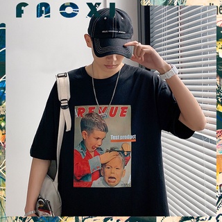 เสื้อยืดผ้าฝ้ายพิมพ์ลายขายดี【FACXI】เสื้อยืดแขนสั้น ผ้าฝ้าย พิมพ์ลายวงร็อค สไตล์ฮิปฮอป พลัสไซซ์ สําหรับผู้ชาย