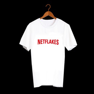 เสื้อยืดคำพูด เสื้อยืดคำฮิต เสื้อยืดคำสุดปัง เสื้อยืดกสรีนลายข้อความ NETFLAKES เสื้อยืดล้อเลียนแบรนด์ - TXA647