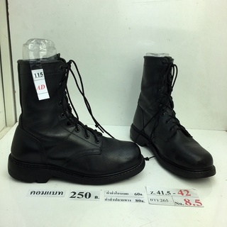 รองเท้าคอมแบท Combat shoes หนังสีดำ สภาพดี ทรงสวย มือสอง คัดเกรด ของนอก เกาหลี