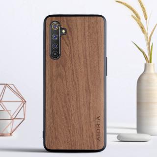 oppo realme 6 pro เคสโทรศัพท์มือถือวัสดุไม้ tpu+pc เคส 3 in 1