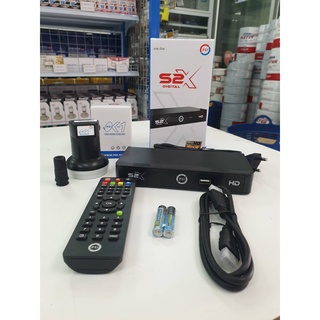 ชุดสุดคุ้ม กล่องรับสัญญาณดาวเทียม S2X พร้อมหัว LNB OK-1 (1 ขั้ว)