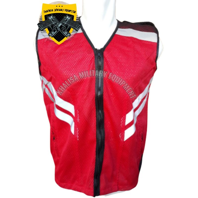MERAH Safey Vest, เสื้อกั๊กโครงการ, เสื้อกั๊กสีแดง, เสื้อกั๊ก K3 สีแดง, เสื้อกั๊กตาข่าย