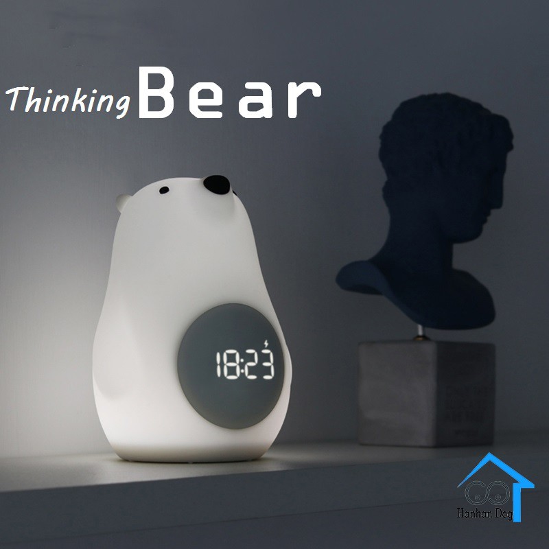 KKBig White Bear Wake Up Light with Alarm Clock, Delay Turn Off Light