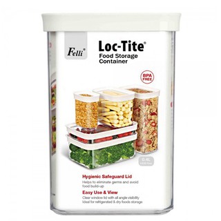 กล่องอาหารเหลี่ยม LOC-TITE ไซส์ S 0.4 ลิตร สีขาว  FOOD CONTAINER SQUARE LOC-TITE S 0.4L WHITE