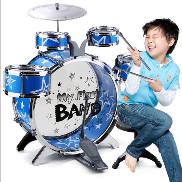 กลองชุด # drum set 5pcs!!! กลอง กลองชุด 5ใบ สีแดง และ สีน้ำเงิน