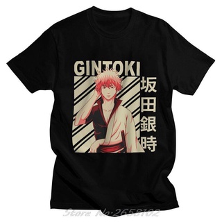 [S-5XL] เสื้อยืดแขนสั้น คอกลม ผ้าฝ้าย 100% พิมพ์ลายอนิเมะกินทามะ Gintoki Sakata สไตล์ฮาราจูกุ สําหรับผู้ชาย