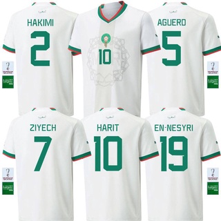 เสื้อกีฬาแขนสั้น ลายทีมชาติฟุตบอล YT3 22-23 World Cup Morocco Away Nesyri Ziyech Harit Hakimi Aguero Player Version TY3