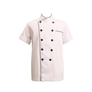 🔥สินค้าขายดี!! เอโร่ เสื้อกุ๊กแขนสามส่วน กระดุมแขน Size S aro Chef Uniform M-Cjaf2-1 Size S