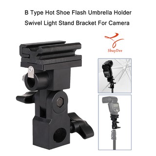 B Type Hot Shoe Flash Umbrella Holder Swivel Light Stand Bracket for Camera