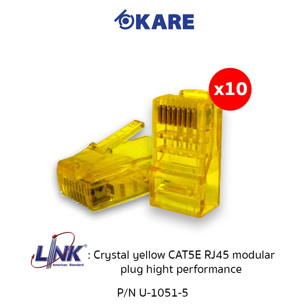 CAT5E : Link Crystal yellow U-1051-5