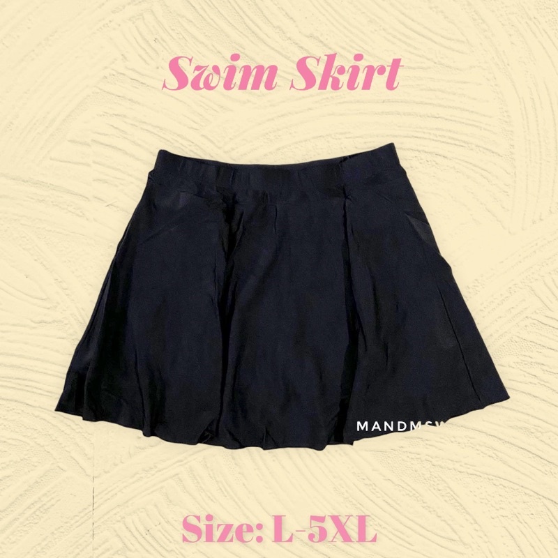 กระโปรงว่ายน้ำ มีกางเกงขาสั้นด้านใน M-3XL สีดำ