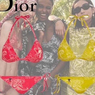 Bikini Dior ลายใหม่ ราคาลดแรง งานแบรนด์ พร้อมส่ง เหลือง แดง