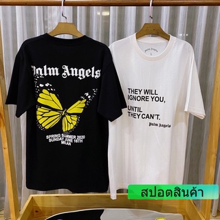 เสื้อยืดวินเทจเสื้อยืดลำลองเสื้อยืดแขนสั้น Palm Angels ผีเสื้อS to4XLS-4XL