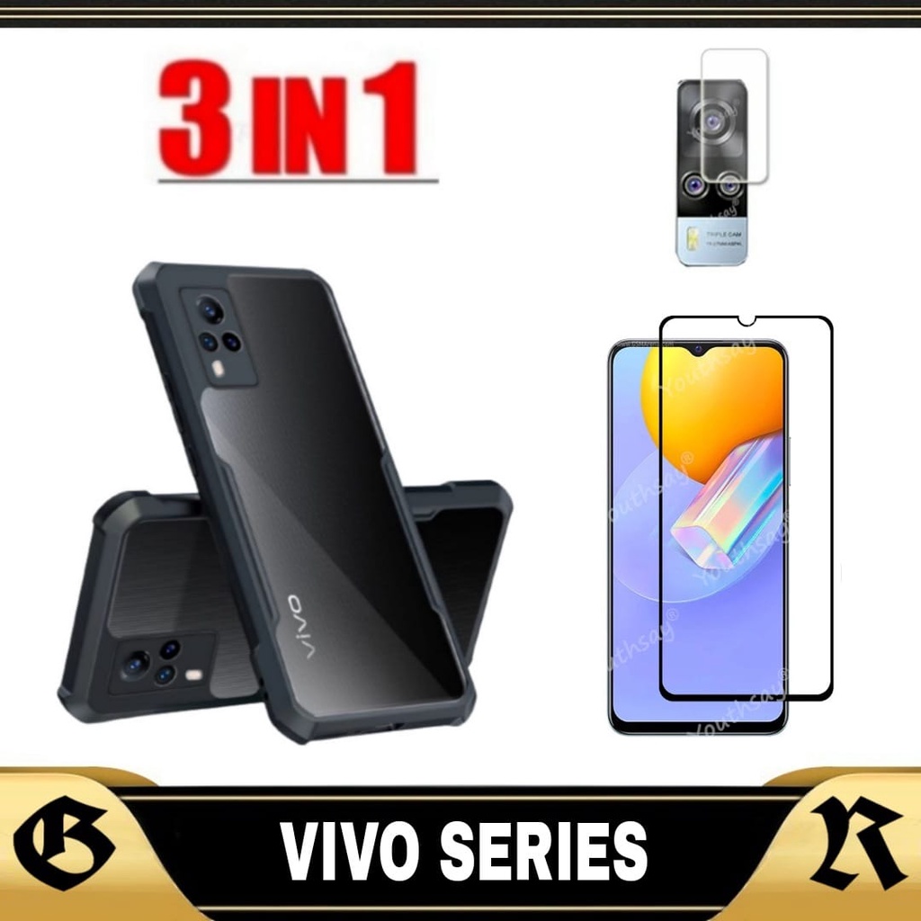 LAYAR 3in1 Softcase Fusion Package Vivo Y51 Y51a Y53s Y12 Y17 Y15 Y21 Y21s Y33s V21 กรณีพรีเมี่ยมคลุ