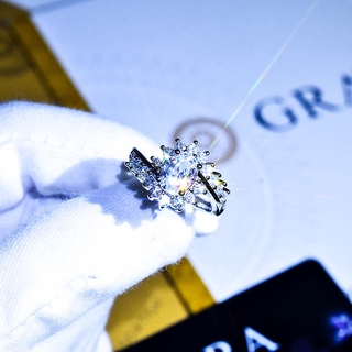 สหรัฐนำเข้า Moissanite แฟชั่นยุโรปและอเมริกาหมั้นเปิดแหวนมือเครื่องประดับ Qu-1