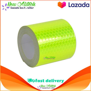 New Alitech 5cm x 3m คำเตือนแถบม้วนแถบสีแดงและสีขาวสะท้อนแสง - นานาชาติ (Green)