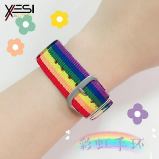 🌞【✅XESI】🌞 สร้อยข้อมือสายรุ้งอินสไตล์สร้อยข้อมือสีรุ้งสร้อยข้อมือหัวใจผู้หญิง