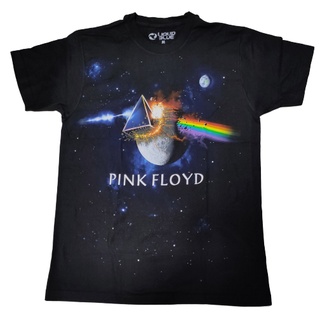 HH เสื้อยืดวง PINK FLOYD ชนโลก ลิขสิทธิ์แท้liquid blue. เสื้อยืดคอกลม