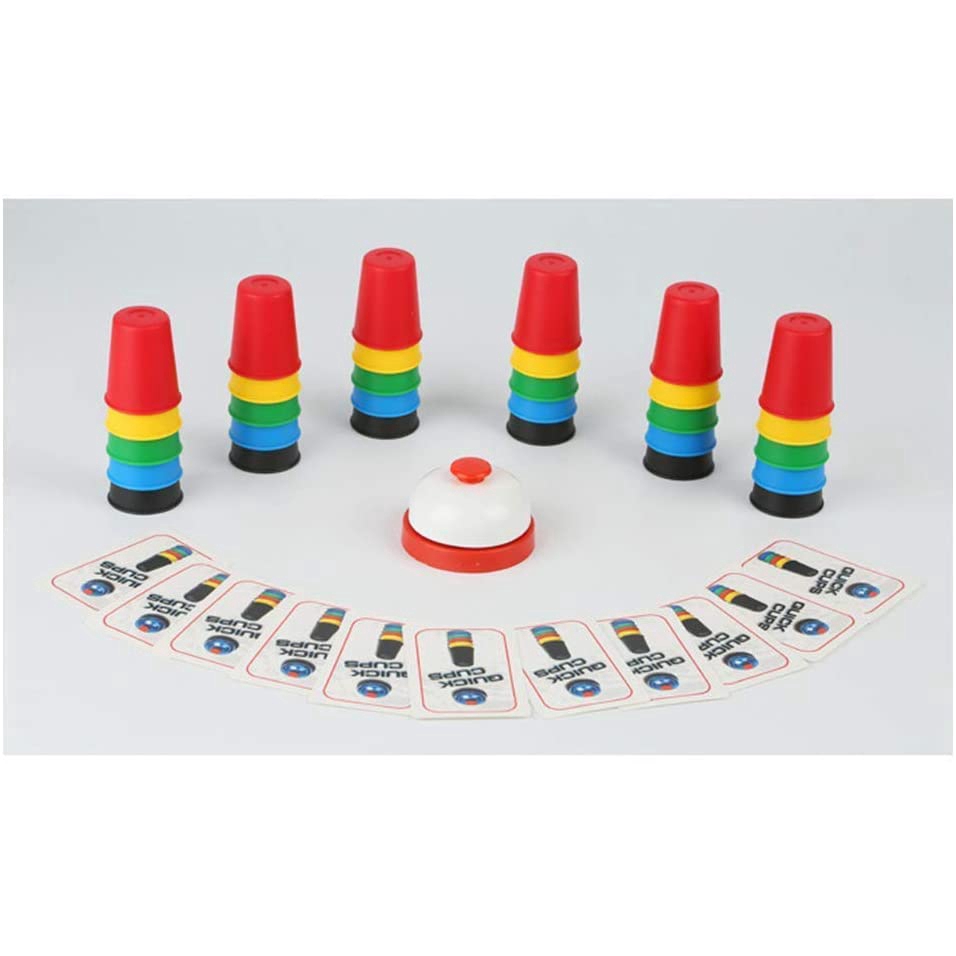 Quick Cups,Landor Quick Cups Games for Kids,Classic Speed Stacking Cup Game for Kids Flying Stack Cup Parent-Child Interactive Game with 24 Picture Cards 30 Cups 