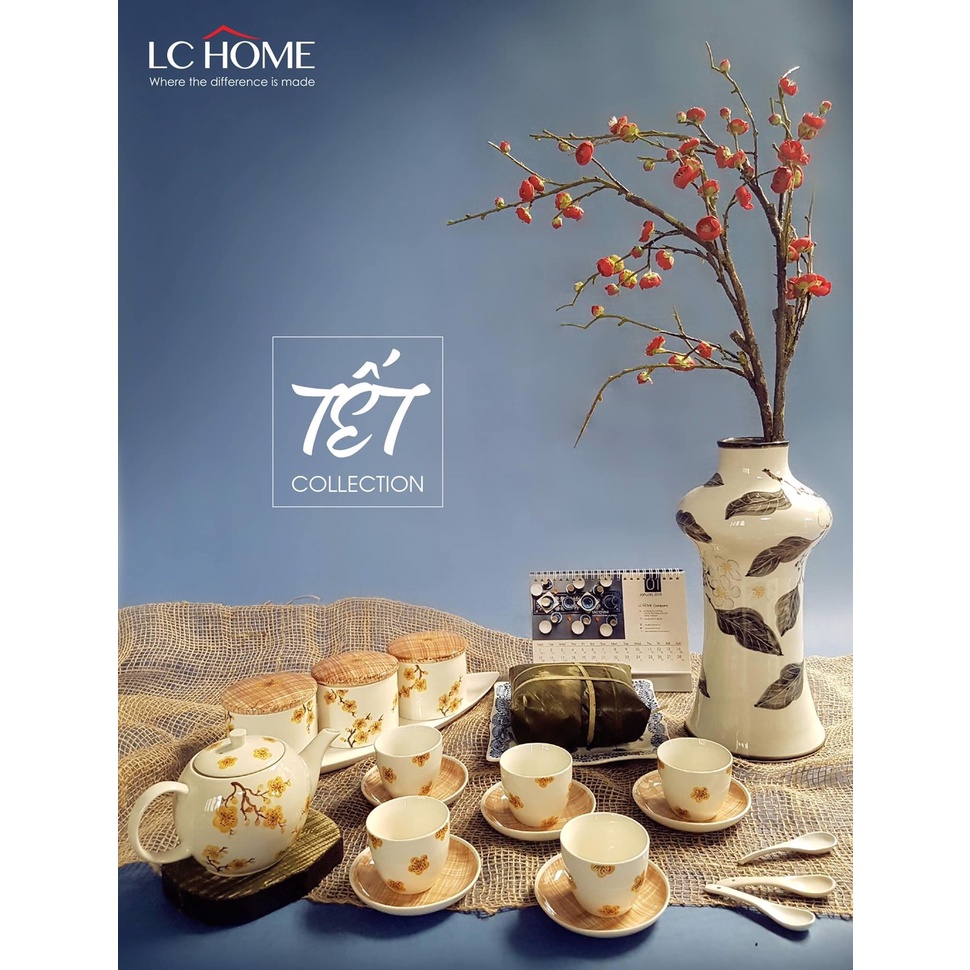 {EXPORTED CERAMIC} กาน้ําชาดินเผาเคลือบเซรามิกมือวาดหม้อแอปริคอทขนาด D10*H10/ ถ้วย D7*H6/ขวดชา D10*H