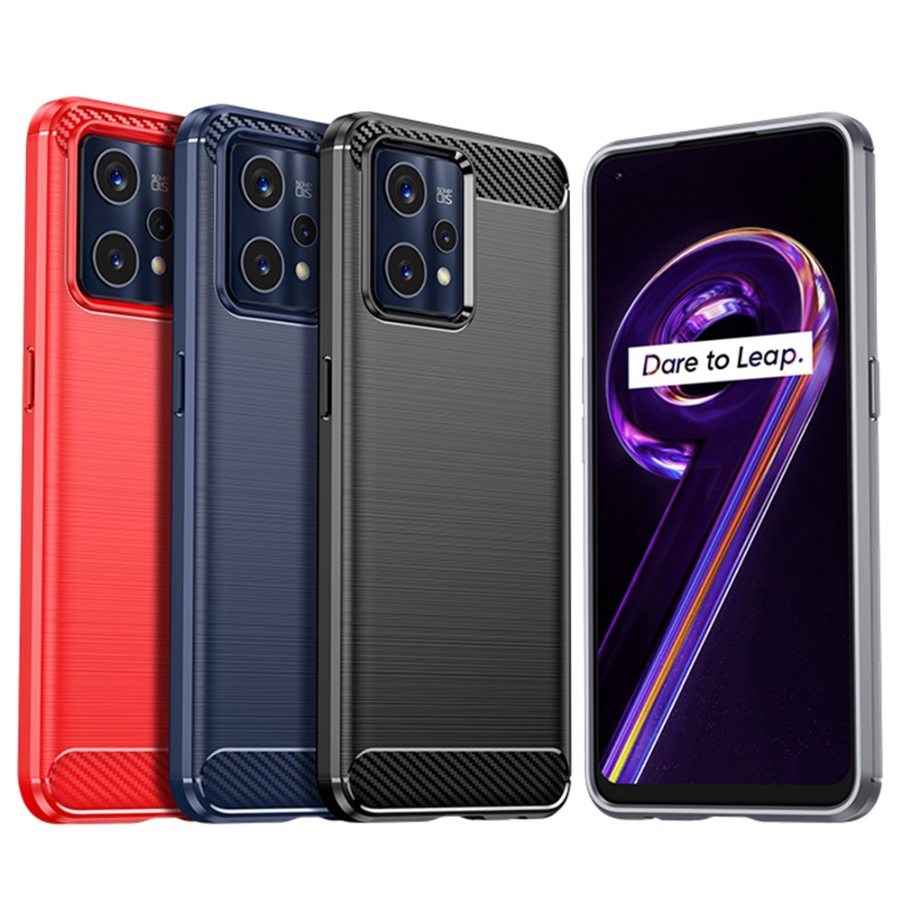 สําหรับRealme 6 6S 7 8 9 10 10S 11 12 Pro Plus Lite 9i 4G 5Gกรณีคาร์บอนไฟเบอร์นุ่มTPUกันกระแทกปกหลังปลอก