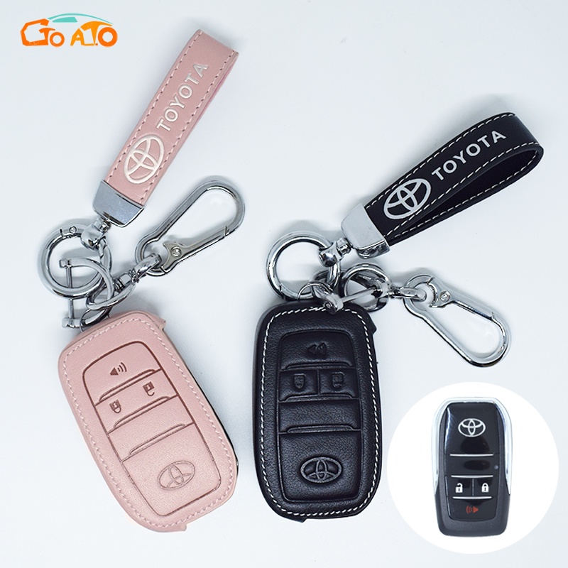 GTIOATO หนัง เคสกุญแจรถยนต์ สำหรับ Toyota Vigo Innova Avanza Fortuner Altis Camry
