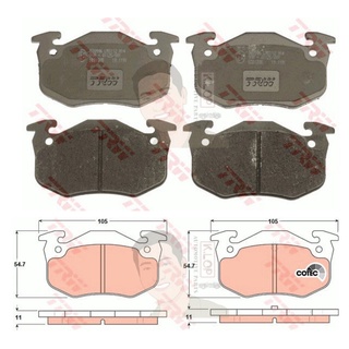 GDB1305 ผ้าเบรค-หลัง(TRW) (เนื้อผ้า COTEC) PEUGEOT 306 SR 1.6,1.8 93-97