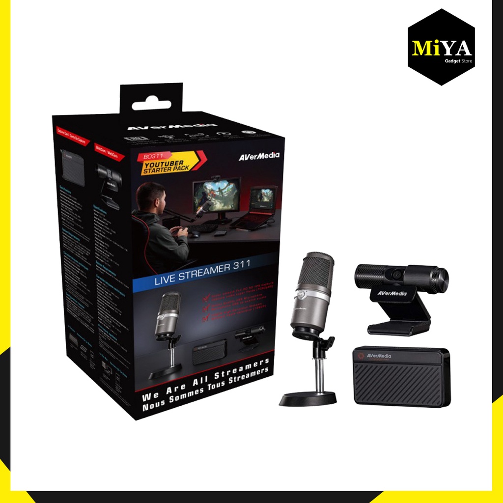 เซ็ตอุปกรณ์สตรีมเมอร์ Aver media Live Streamer 311 - BO311 (GC311+PW313+AM310)ไมค์ เว๊ปแคม  แคปเจอร์