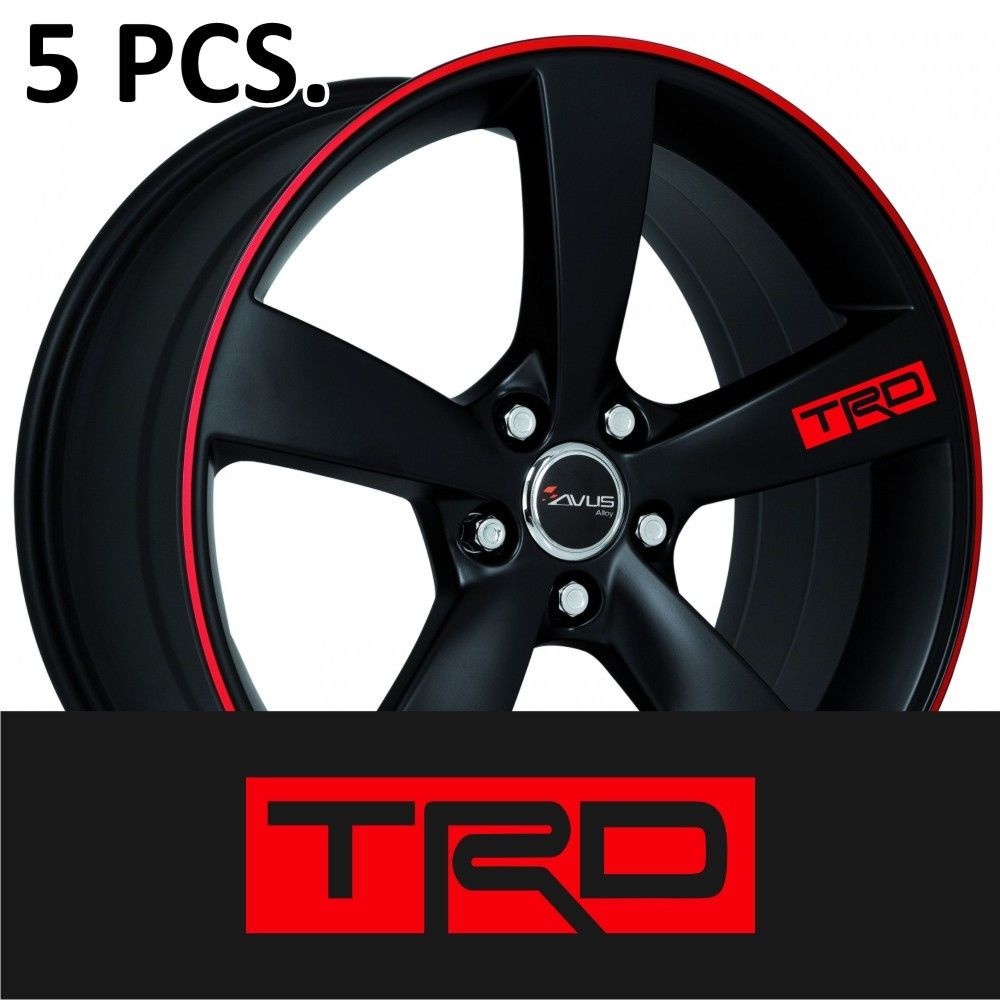 5 ชิ้น Toyota TRD 4 ประตูล้อสติกเกอร์รูปลอก