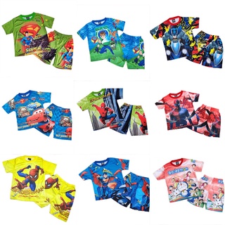 เสื้อผ้าเด็กผู้ชาย ลายซุปเปอร์ฮีโร่  ผ้ามัม แขนสั้น ขาสั้น P…