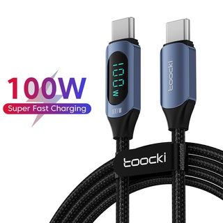 สายชาร์จเร็ว 100W 6A 4.0 PD USB Type C เป็น Type C หน้าจอดิจิตอล