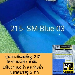 กันซึม กลู (Gglu) 215 SM-Blue-03 สีน้ำเงินสำหรับกันซึมพื้นหรือผนังส่วนผสมเดียวเพียงแค่ผสมน้ำสะอาดใช้งาน บรรจุ 2 กก.