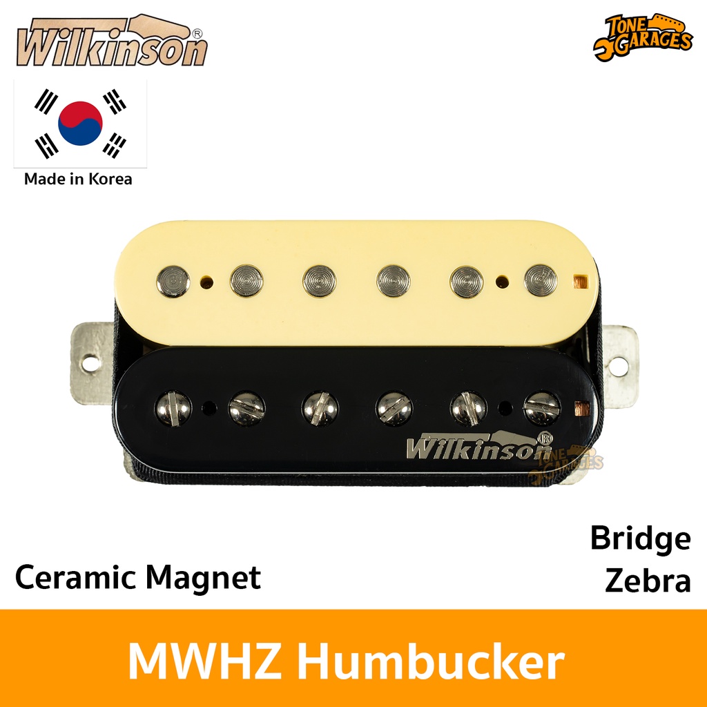 Wilkinson MWHZB Humbucker Ceramic Magnet 4C ปิ๊กอัพกีต้าร์ ตัดคอยล์ได้ สีซีบร้า(Zebra) ตำแหน่ง Bridge