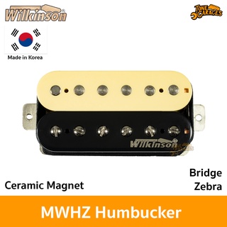 Wilkinson MWHZB Humbucker Ceramic Magnet 4C ปิ๊กอัพกีต้าร์ ตัดคอยล์ได้ สีซีบร้า(Zebra) ตำแหน่ง Bridge