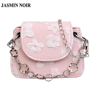 Jasmin NOIR กระเป๋าสะพายไหล่ สะพายข้าง พิมพ์ลายดอกไม้ สายโซ่ สําหรับผู้หญิง